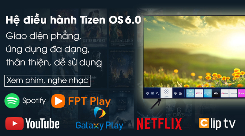 Smart Tivi Samsung 4K 65 inch UA65AU7700 - Hàng chính hãng