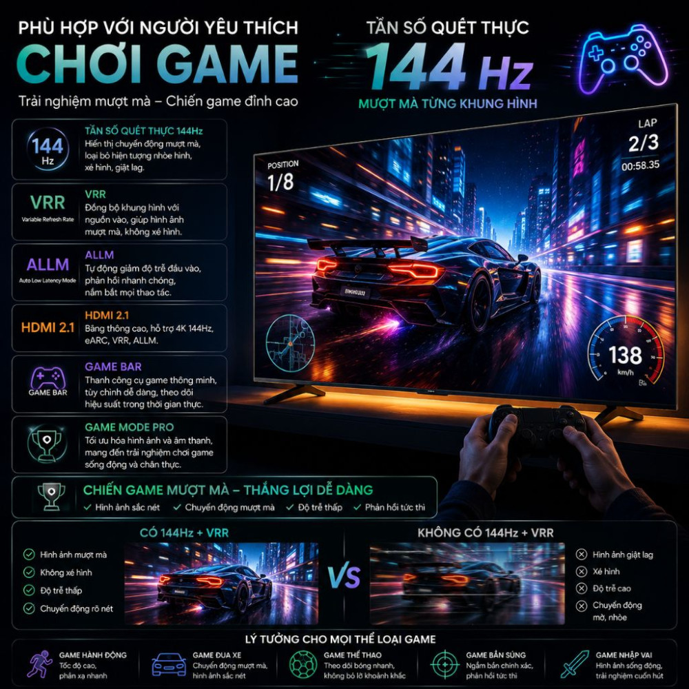 Smart tivi uled Hisense 4K 55 inch 55U6Q - Hàng chính hãng