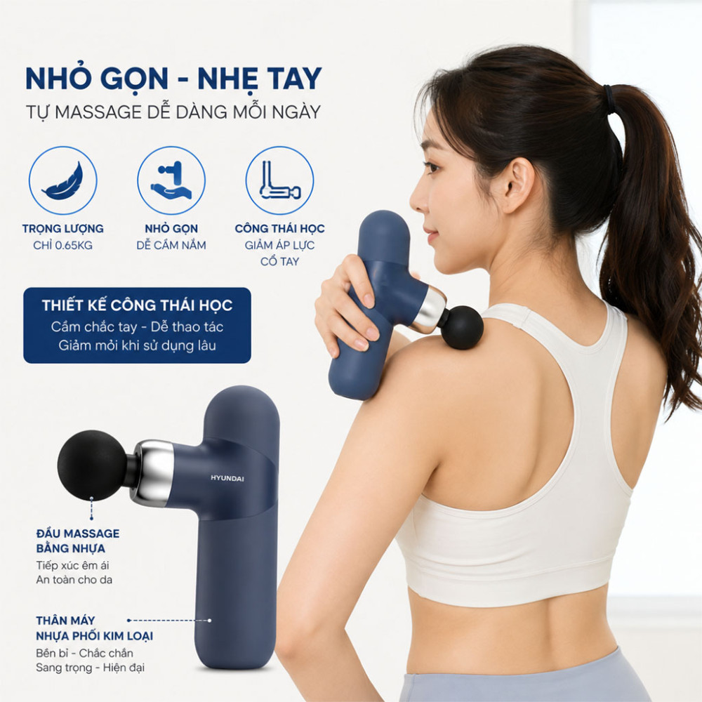 Súng massage cầm tay Hyundai PMS-019  - Hàng chính hãng
