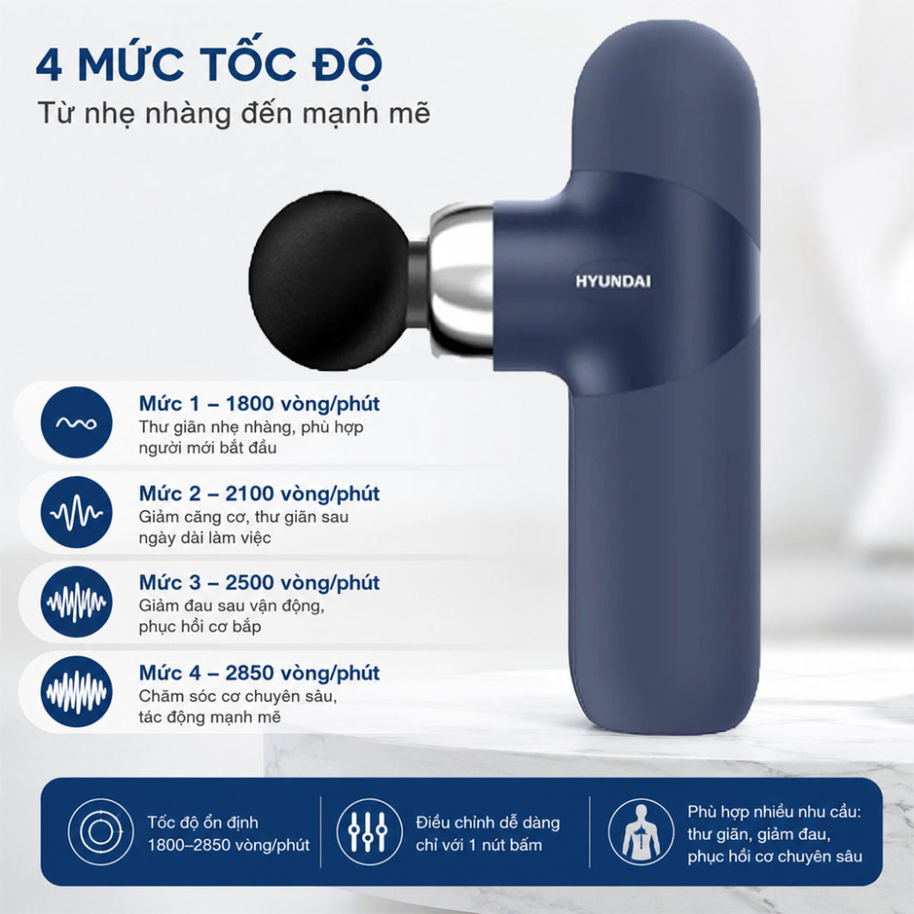 Súng massage cầm tay Hyundai PMS-019  - Hàng chính hãng