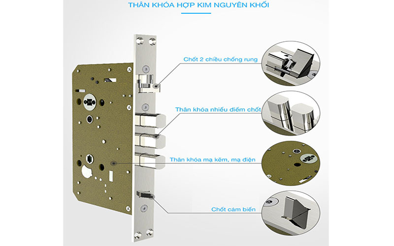 Thân khóa tự động Kaadas K7,K8 - Hàng chính hãng