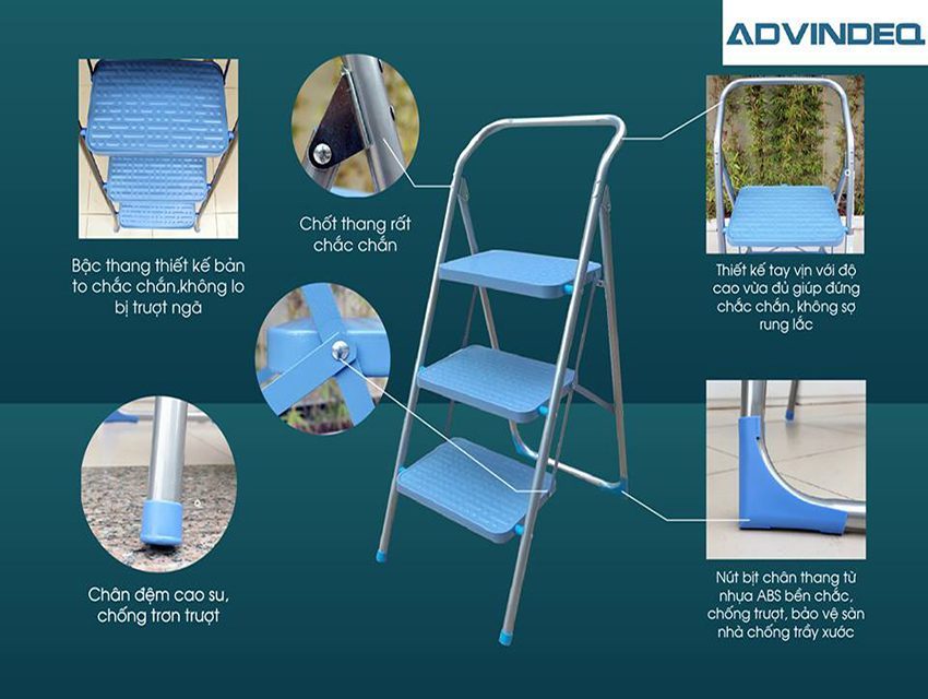Thang ghế 3 bậc Advindeq ADS503 - Hàng chính hãng
