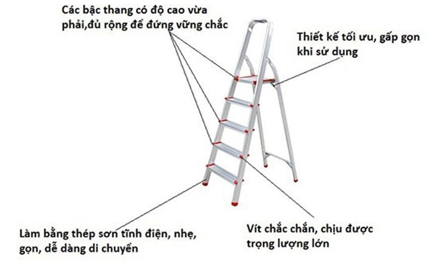 Thang ghế nhôm Kagami WK-AL305 - Hàng chính hãng