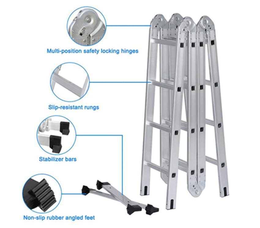 Thang nhôm gấp 4 đoạn Kagami KT-47M - Hàng chính hãng