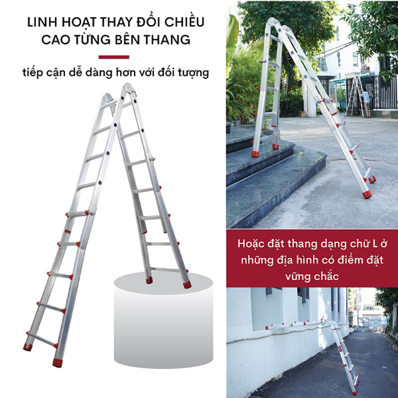 Thang nhôm gấp và rút đa năng 4 đoạn Fujihome ML45 - Hàng chính hãng