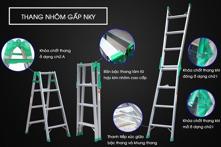 Thang nhôm gấp Nikawa NKY-7C - Hàng chính hãng