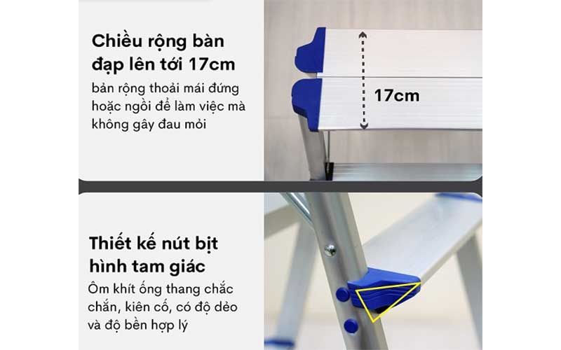 Thang nhôm gấp chữ A Advindeq ADL805 - Hàng chính hãng