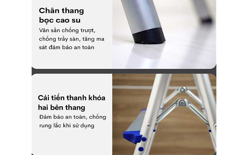 Thang nhôm gấp chữ A Advindeq ADL805 - Hàng chính hãng