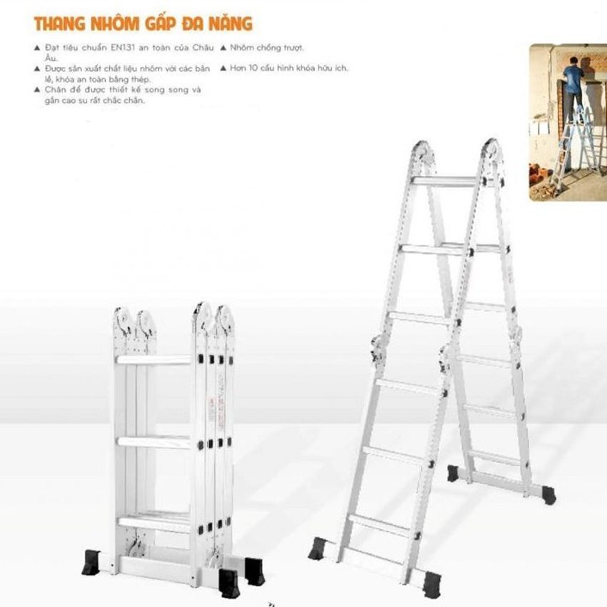 Thang nhôm gấp đa năng Sumika SKM 204 - Hàng chính hãng