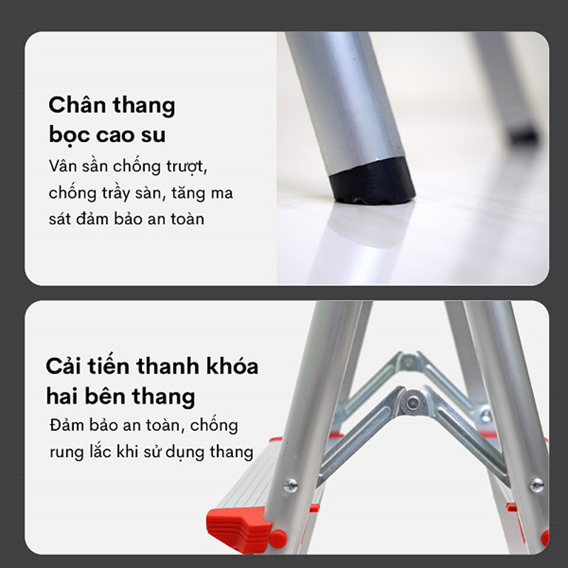 Thang nhôm gấp gọn chữ A Fujihome DL203 - Hàng chính hãng
