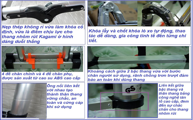 Thang nhôm rút đôi Kagami KT-32AI - Hàng chính hãng