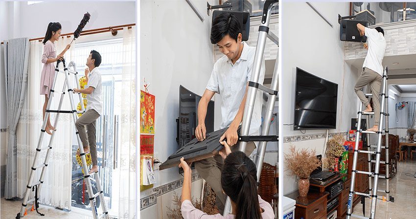 Thang nhôm rút đôi chữ A Hakawa HK-238 - Hàng chính hãng
