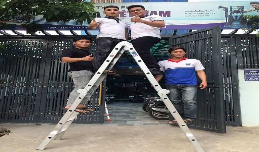 Thang nhôm đa năng gấp 4 khúc Hakawa HK-404 - Hàng chính hãng