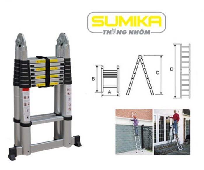 Thang nhôm rút gọn Sumika SK500D - Hàng chính hãng