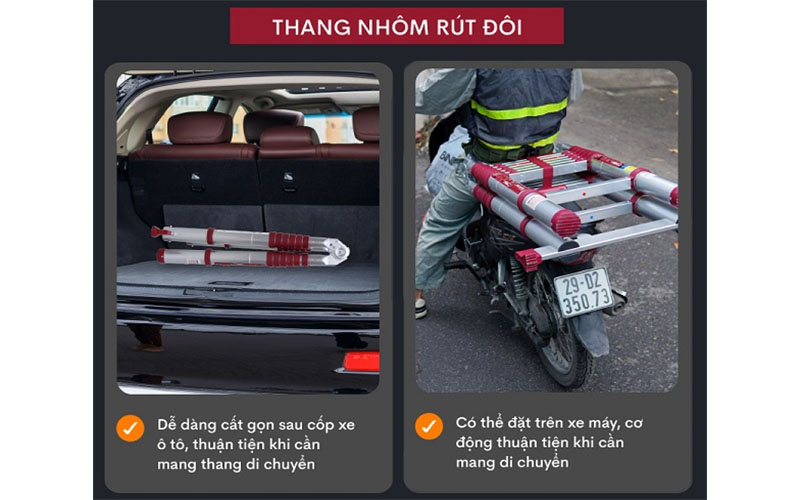 Thang nhôm rút gọn chữ A Fujihome TLA07R - Hàng chính hãng