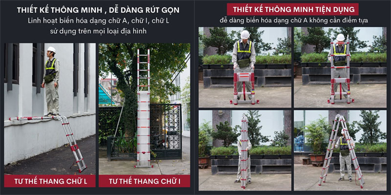 Thang nhôm rút gọn chữ A Fujihome TLA07R - Hàng chính hãng