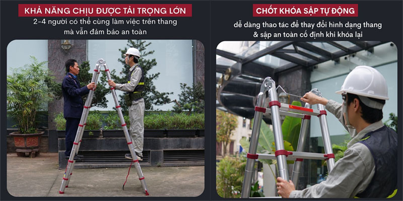 Thang nhôm rút gọn chữ A Fujihome TLA07R - Hàng chính hãng