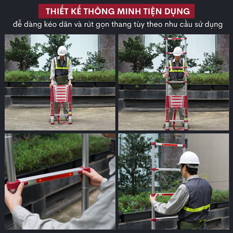 Thang nhôm rút gọn đơn FujiHome TLI380R - Hàng chính hãng