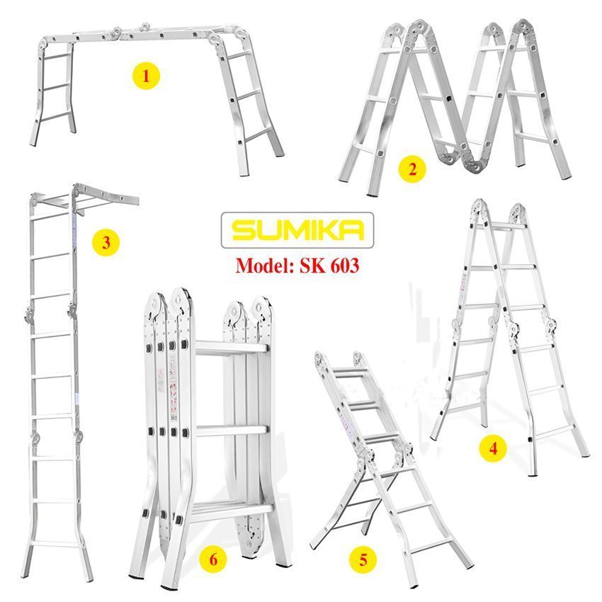 Thang nhôm xếp bốn đoạn Sumika SK-603 - Hàng chính hãng