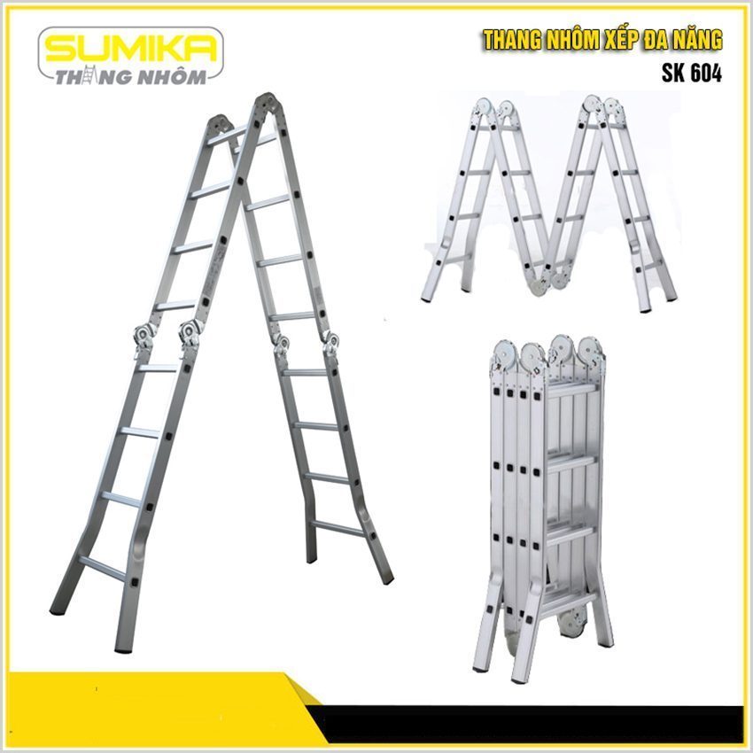 Thang nhôm xếp bốn đoạn Sumika SK 604 - Hàng chính hãng