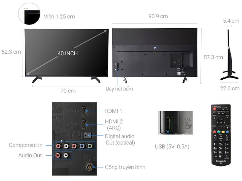 Tivi Panasonic TH-40E400V - Hàng chính hãng