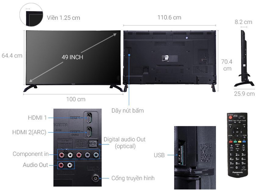 Tivi Panasonic TH-49E410V - Hàng chính hãng