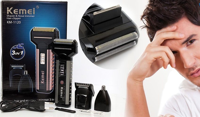 Tông đơ cạo râu, cắt tóc, tỉa lông mũi Kemei KM-1120 - Hàng chính hãng