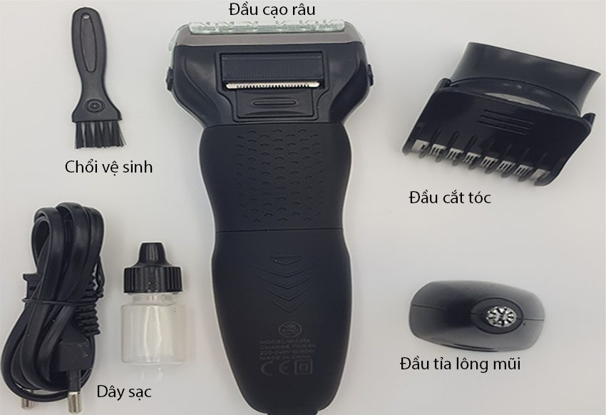 Tông đơ cắt tóc, cạo râu, tỉa lông mũi Pro Gemei GM-595  - Hàng chính hãng