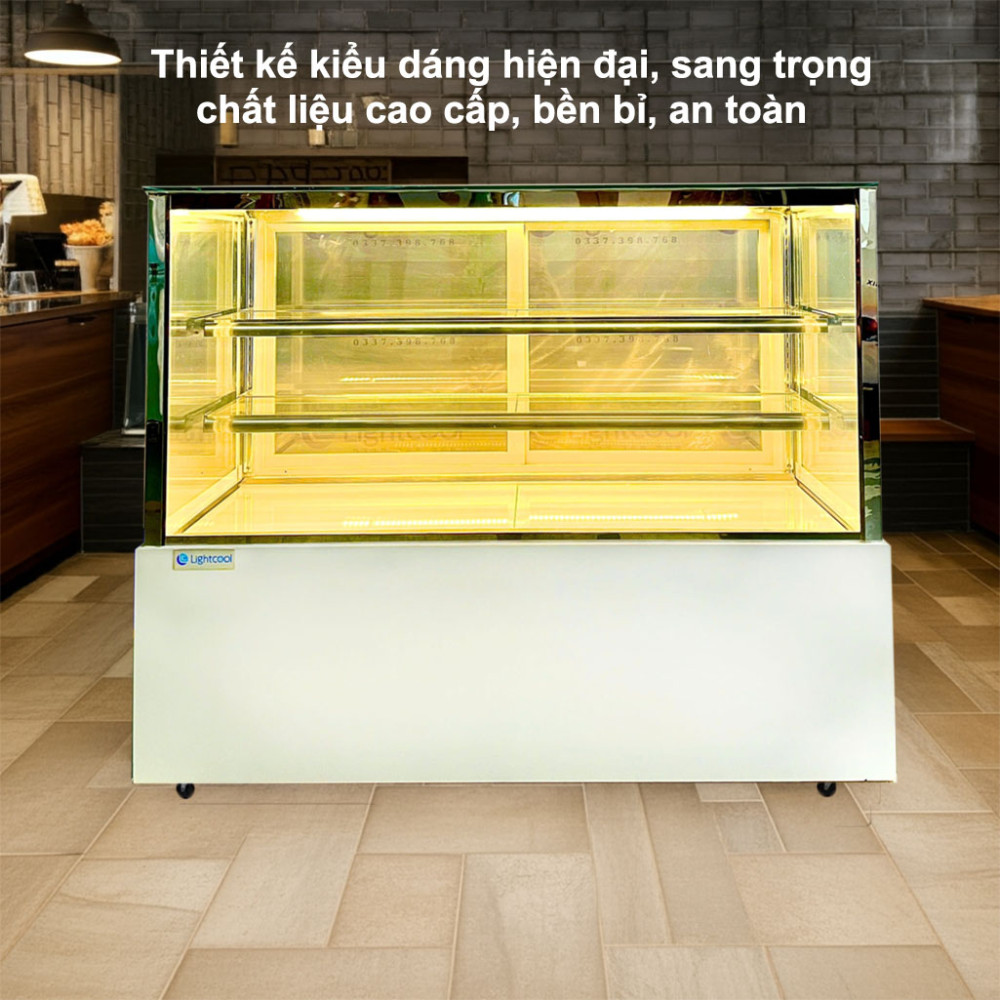 Tủ bánh 3 tầng kính vuông Lightcool DG-1200Z Sấy Kính 4 Mặt 1.2M - Hàng chính hãng