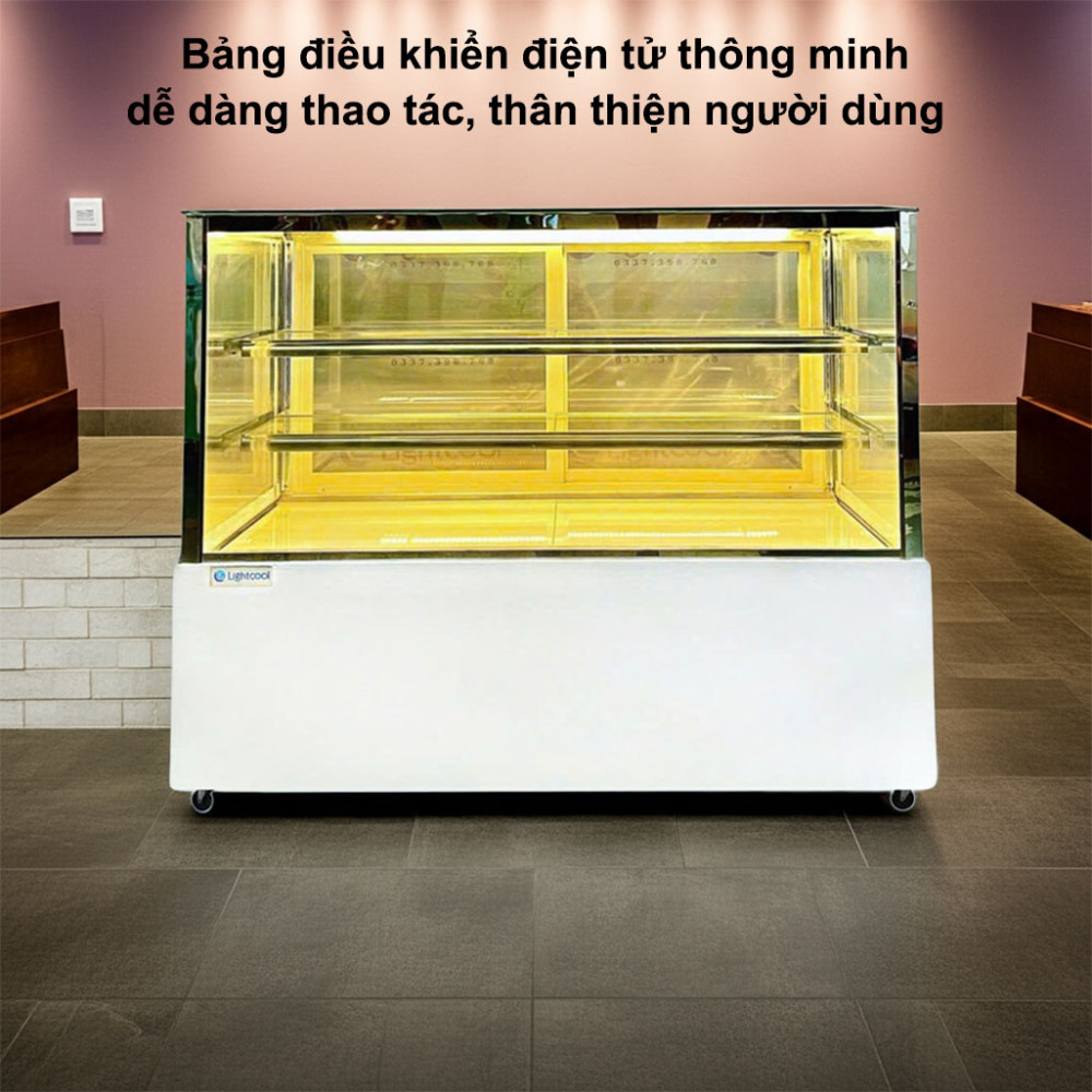 Tủ bánh 3 tầng kính vuông Lightcool DG-1200Z Sấy Kính 4 Mặt 1.2M - Hàng chính hãng