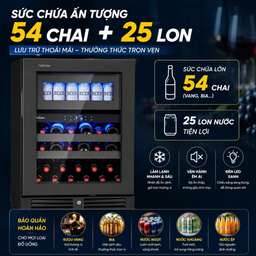 Tủ bảo quản rượu Kadeka KM40WBC - Hàng chính hãng
