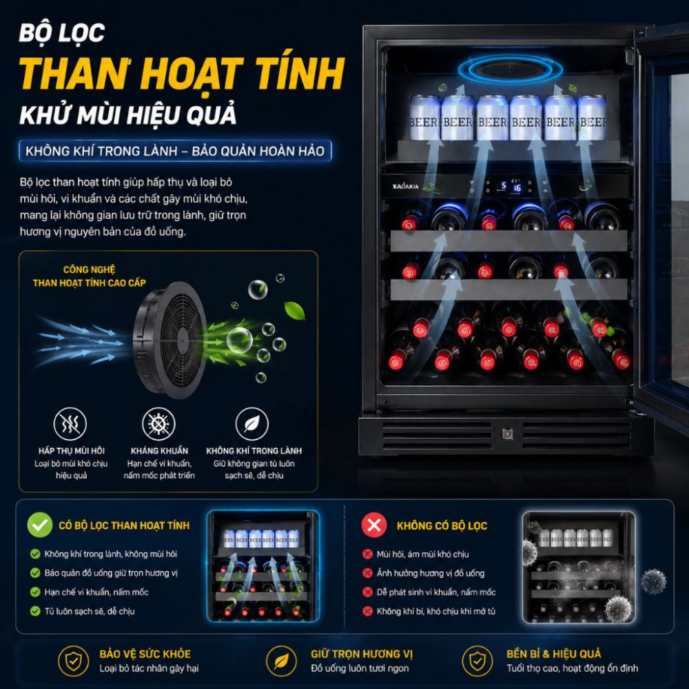 Tủ bảo quản rượu Kadeka KM40WBC - Hàng chính hãng