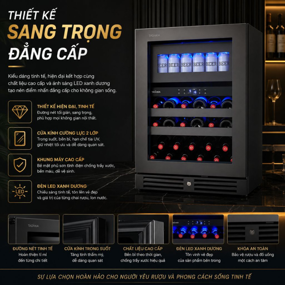 Tủ bảo quản rượu Kadeka KM40WBC - Hàng chính hãng