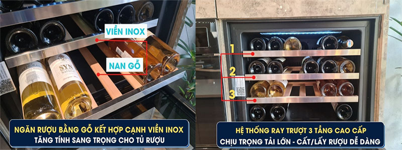 Tủ bảo quản rượu vang Malloca MWC-24CP - Hàng chính hãng