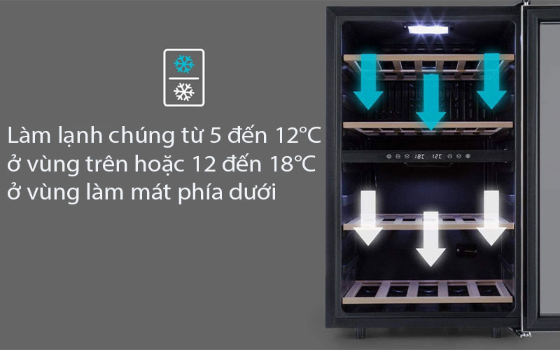 Tủ bảo quản rượu vang Klarstein Vinamour 45D Silver - Hàng chính hãng