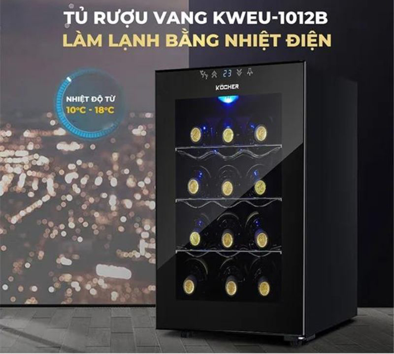 Tủ bảo quản rượu vang Kocher KWEU-1012B PRO - Hàng chính hãng