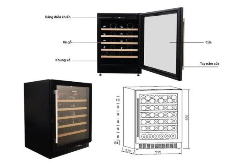 Tủ rượu vang Kocher KWEU-1156B - Hàng chính hãng
