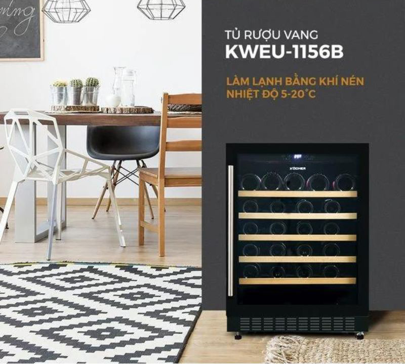 Tủ rượu vang Kocher KWEU-1156B - Hàng chính hãng