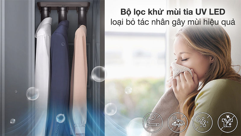 Tủ chăm sóc quần áo thông minh Inverter Bespoke AirDresser 3 móc Samsung DF60A8500EG/SV - Hàng chính hãng