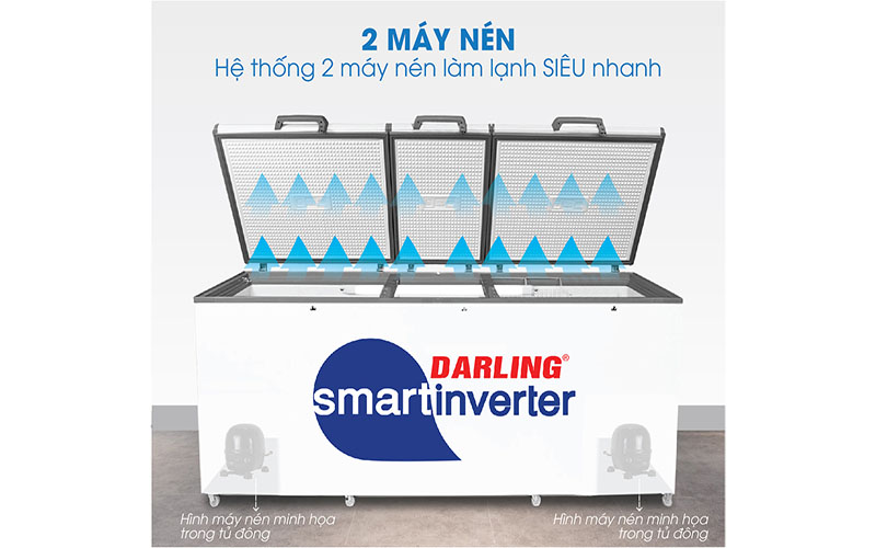 Tủ đông 3 cánh Inverter Darling DMF-1279ASI - Hàng chính hãng