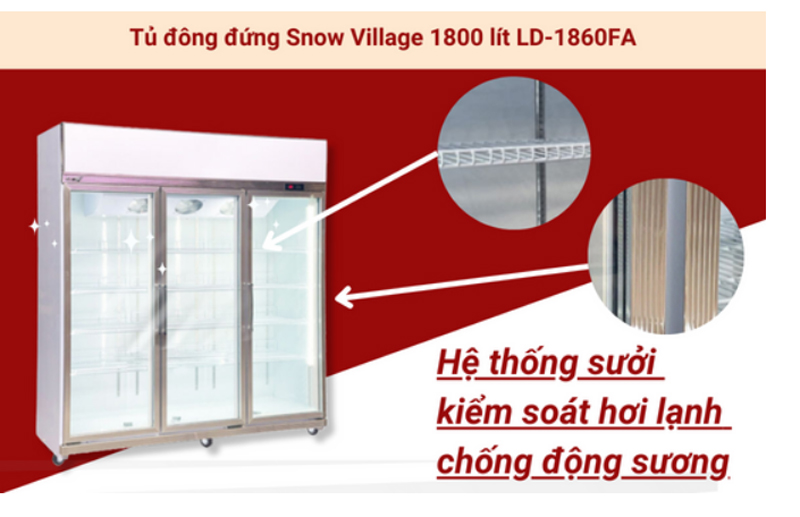 Tủ đông 3 cửa kính Snow Village LD-1860FA - Hàng chính hãng