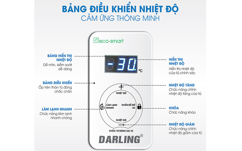 Tủ đông 4 cánh Inverter Darling DMF-1979ASI - Hàng chính hãng