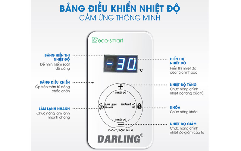 Tủ đông 1 ngăn 1200 lít Darling Inverter DMF-1179ASI-1 - Hàng chính hãng