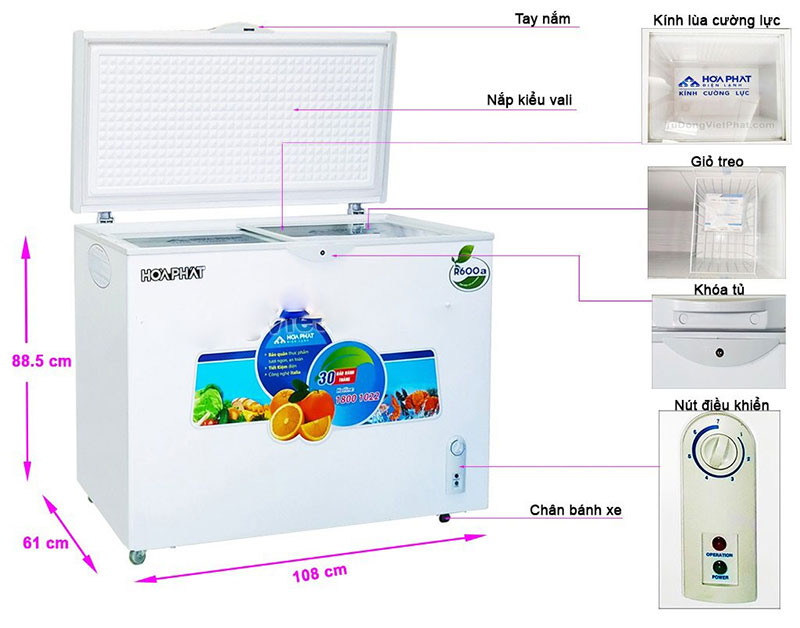 Tủ đông Hòa Phát HCF-516S1PĐ1 - Hàng chính hãng