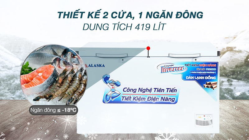 Tủ đông Inverter Alaska HB-550CI - Hàng chính hãng