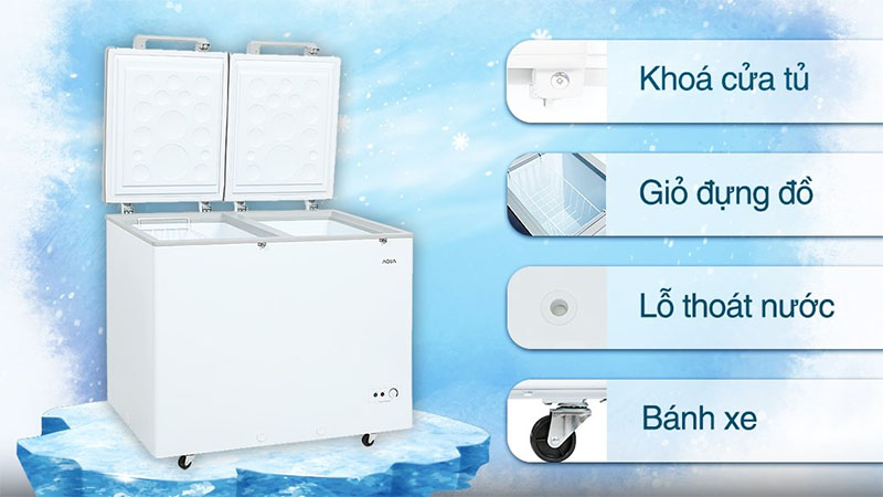 Tủ đông Inverter Aqua 295 lít AQF-C4202E - Hàng chính hãng