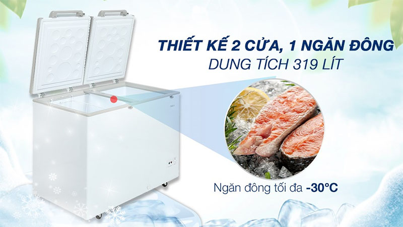 Tủ đông Inverter Aqua 319 lít AQF-C4201E - Hàng chính hãng