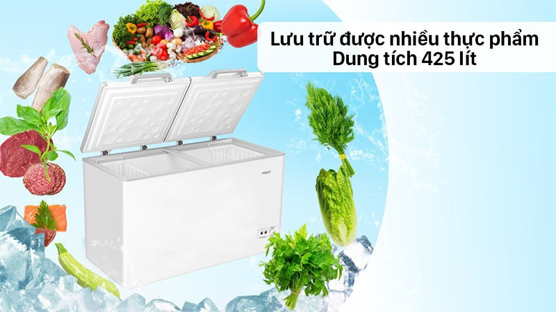 Tủ đông Inverter Aqua 425 lít AQF-C5701E - Hàng chính hãng