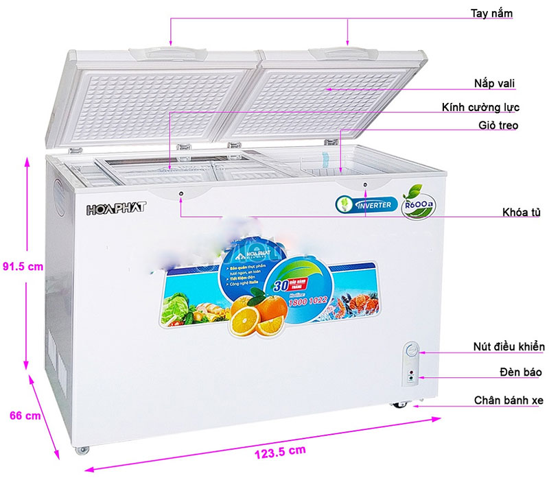 Tủ đông Inverter Hòa Phát HCFI-656S2Đ2 - Hàng chính hãng
