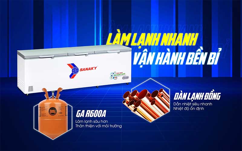 Tủ đông Inverter Sanaky VH-1199HY4K - Hàng chính hãng